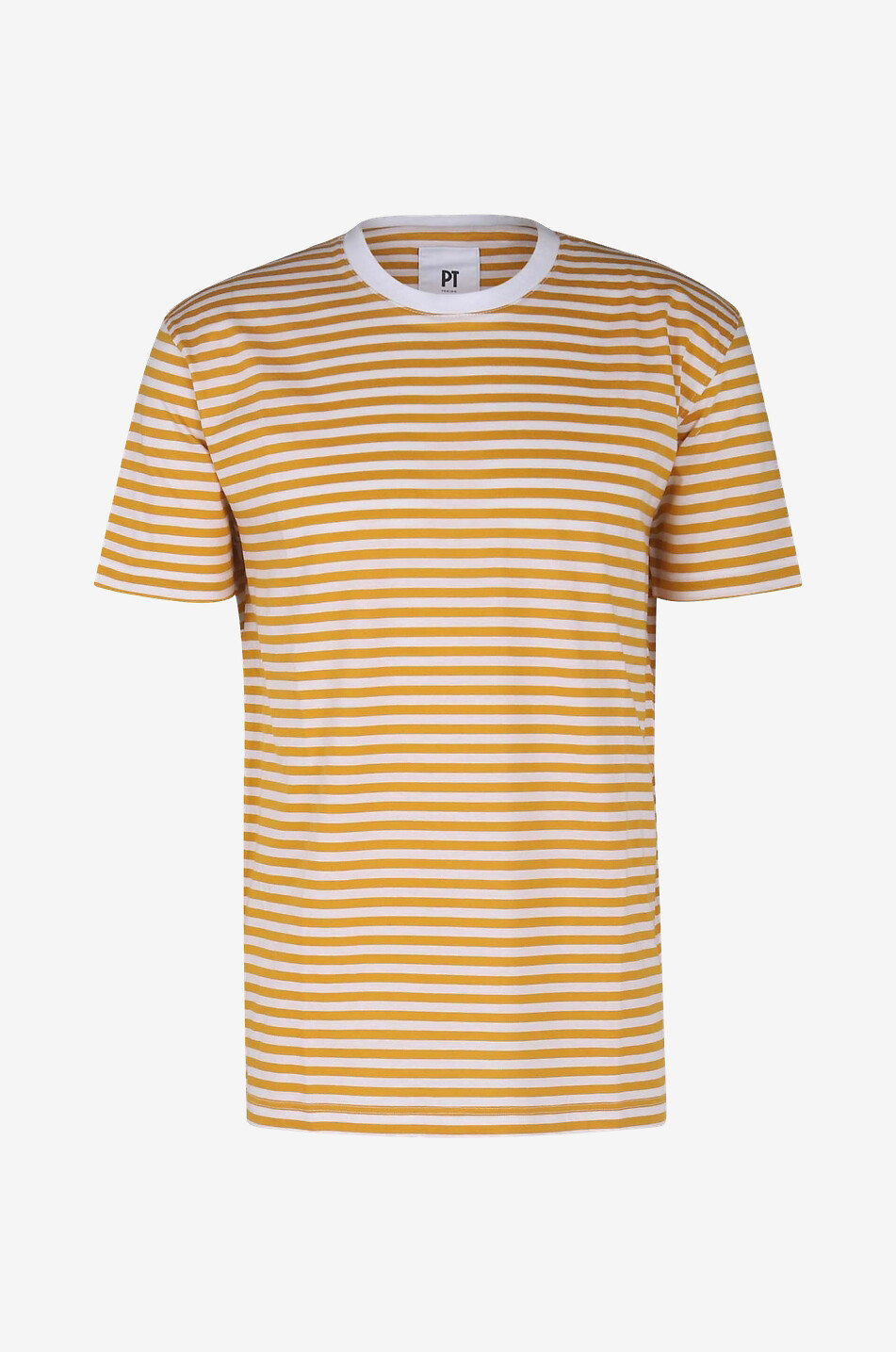 PT TORINO COLLECTION Striped cotton short-sleeved T-shirt Men YELLOW 1