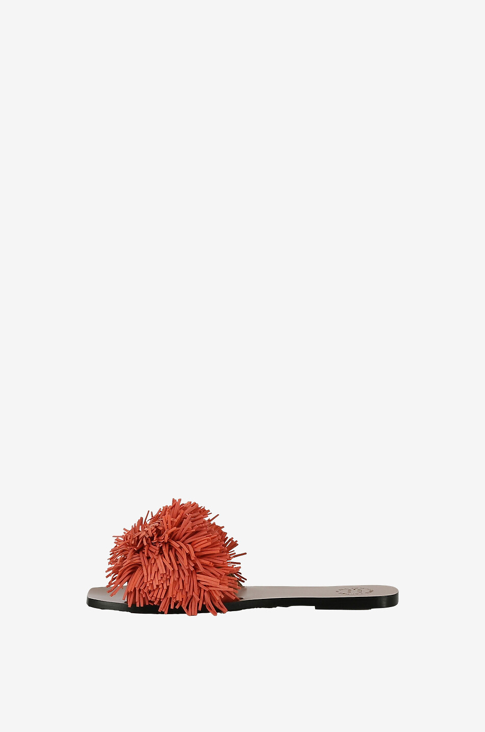ATP ATELIER Gaiola fringe adorned flat leather slides Women ORANGE 3