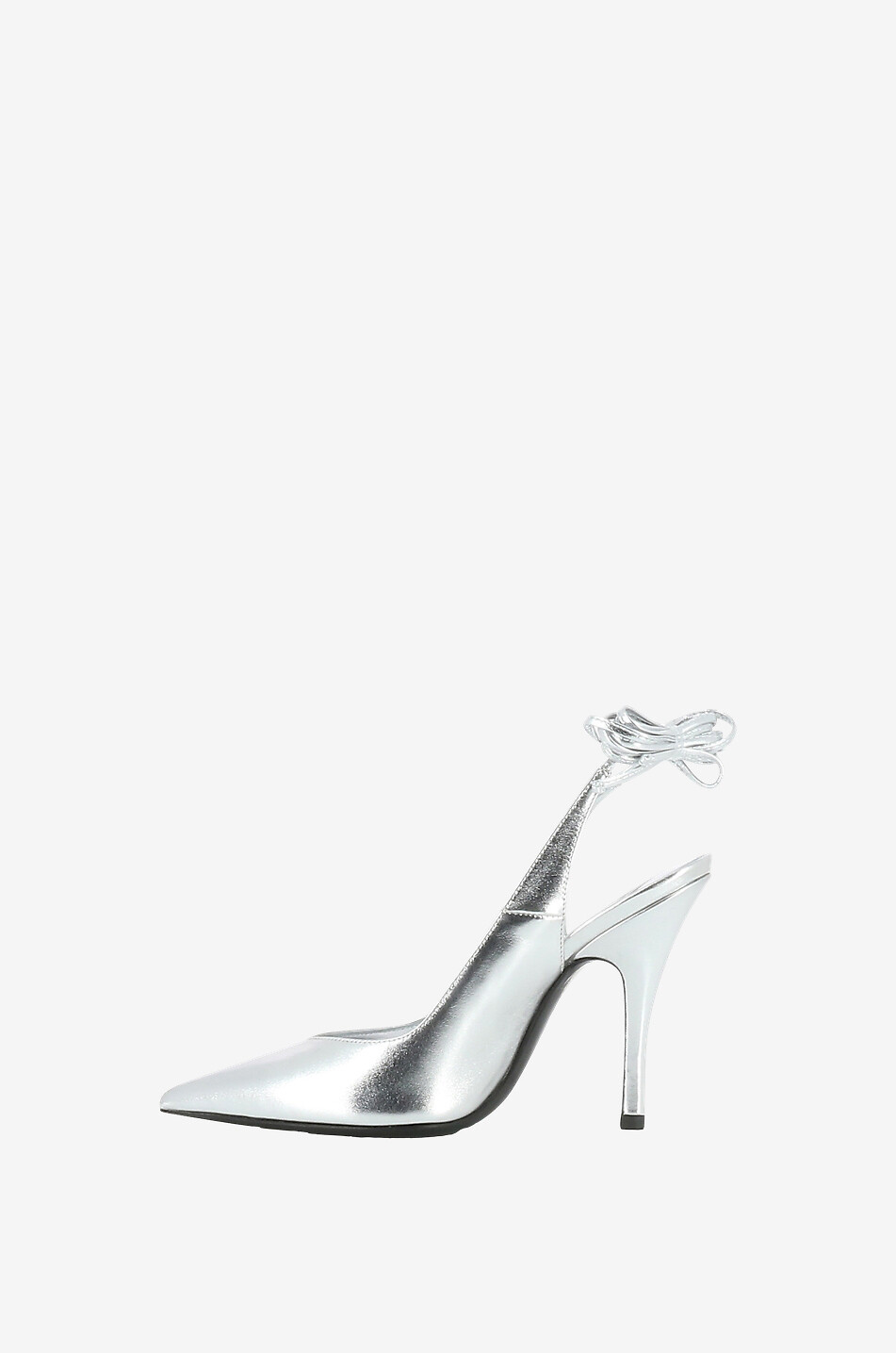 Slingback-Pumps aus silbernem Leder Venus 105