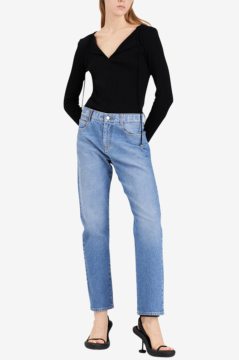 STELLA McCARTNEY Verkürzte Slim-Fit-Jeans Salt & Pepper Logo Damen BLAU 5