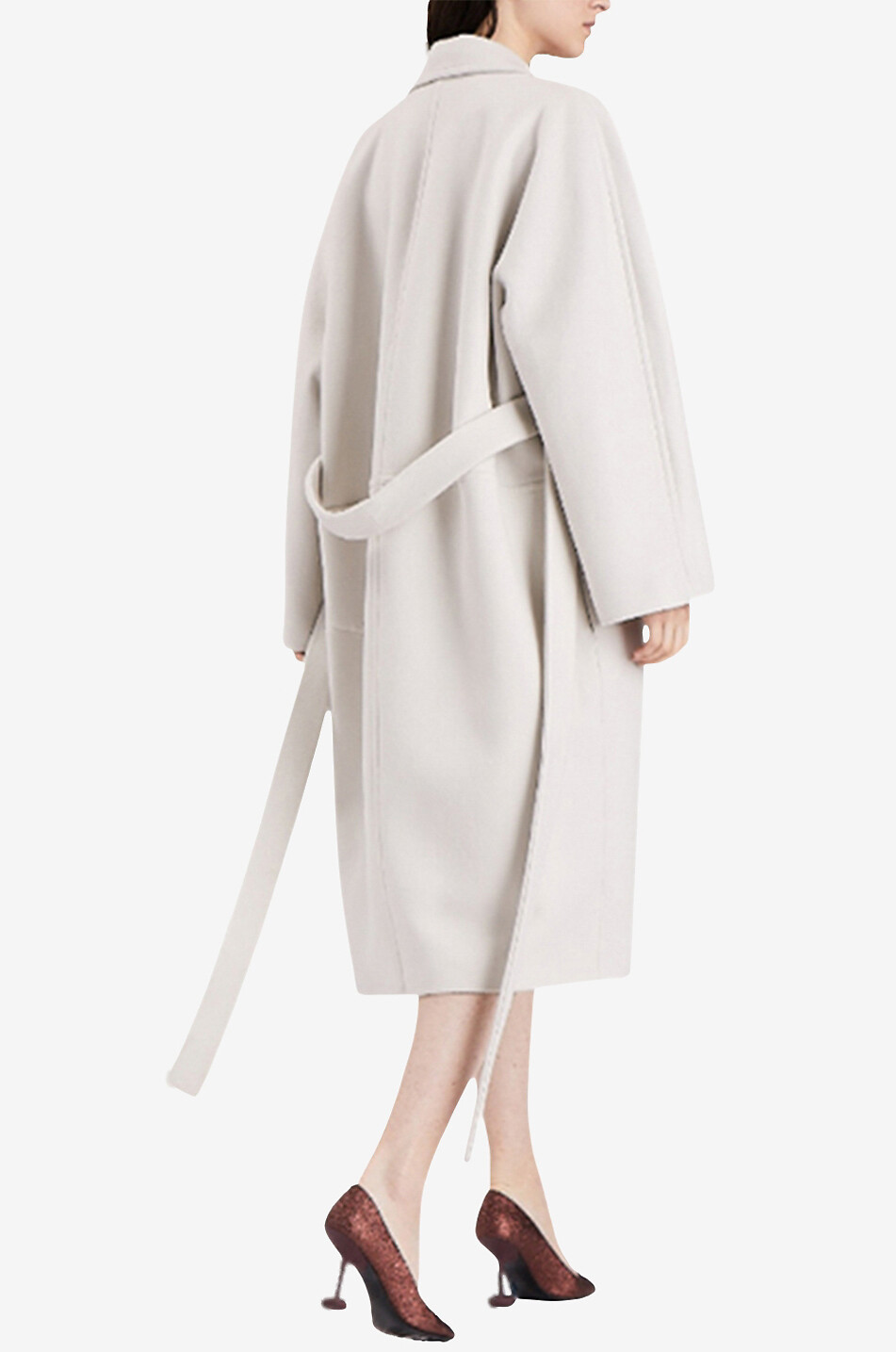 STELLA McCARTNEY Manteau trois-quarts en laine à boutonnage double Femme BLANC CASSE 5