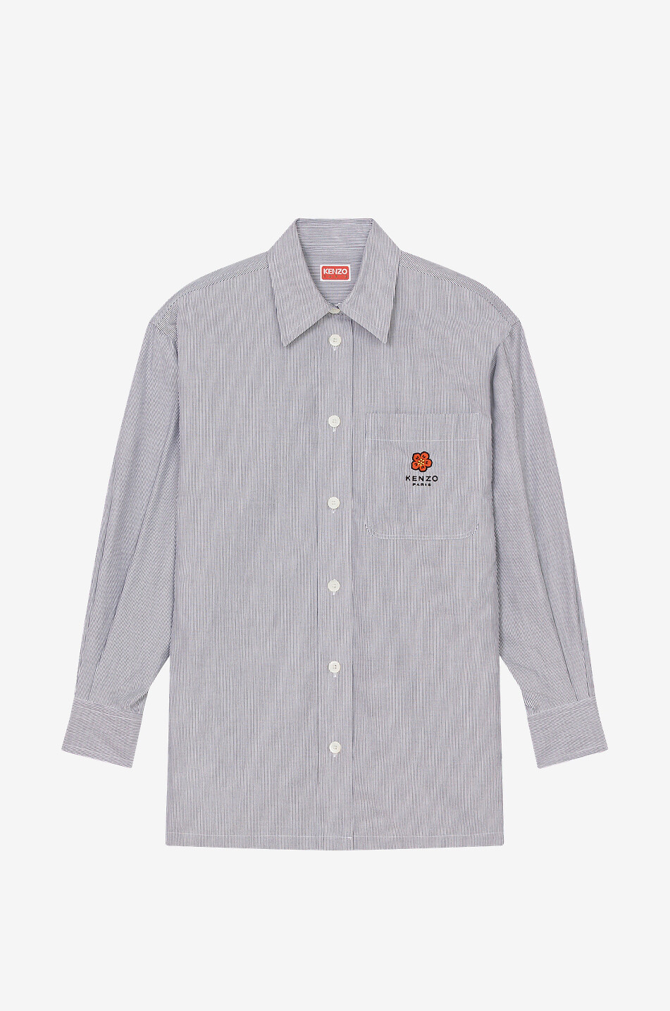 Oversize-Hemd aus Baumwolle mit Stickerei Boke Flower Crest