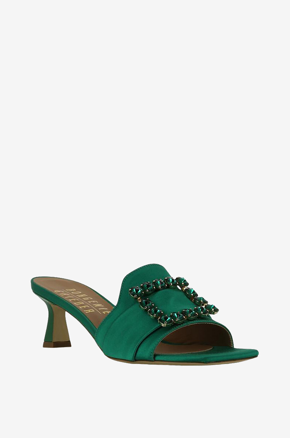 Basa 55 crystal clad heeled satin mules