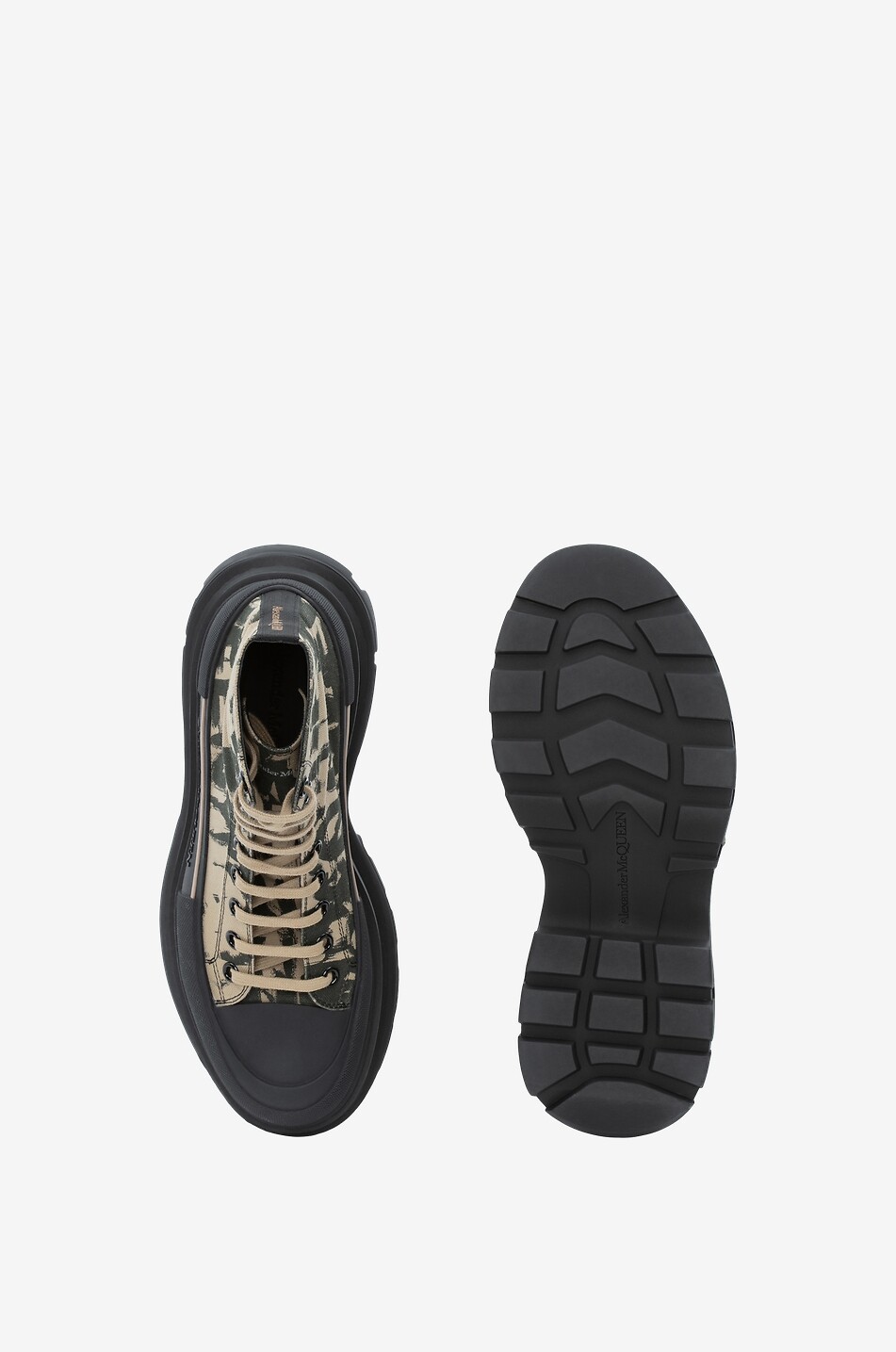 ALEXANDER McQUEEN McQUEEN Graffiti Tread Slick printed canvas lace-up ankle boots Men MULTI COLOURED 4