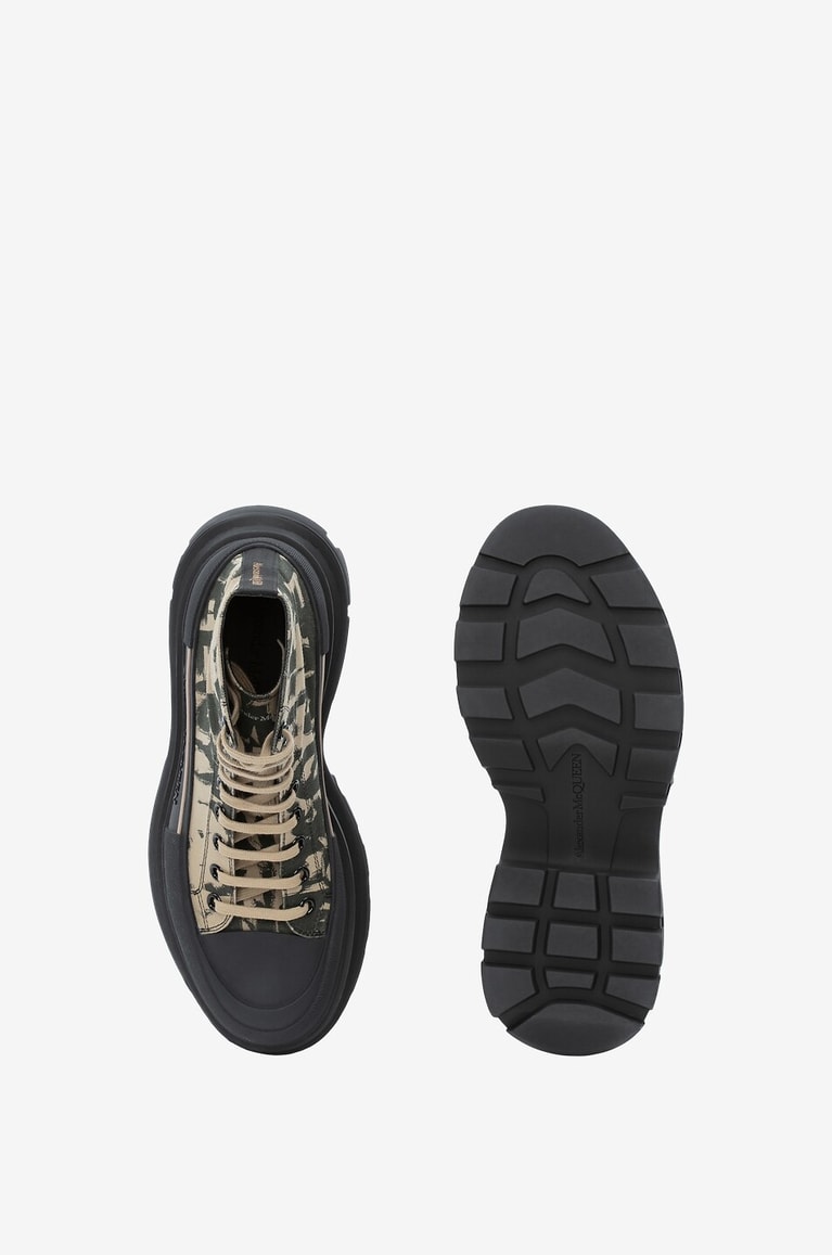 ALEXANDER McQUEEN Bottines à lacets en toile imprimée McQUEEN Graffiti Tread Slick Homme MULTICOLORE 4