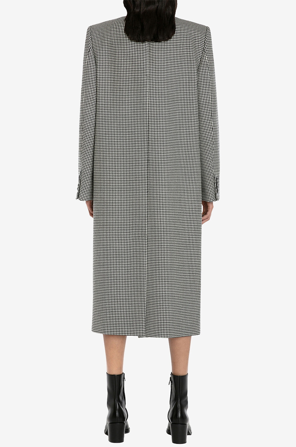 ALEXANDER McQUEEN Drop Hem asymmetric houndstootch check wool coat Women MULTI COLOURED 4