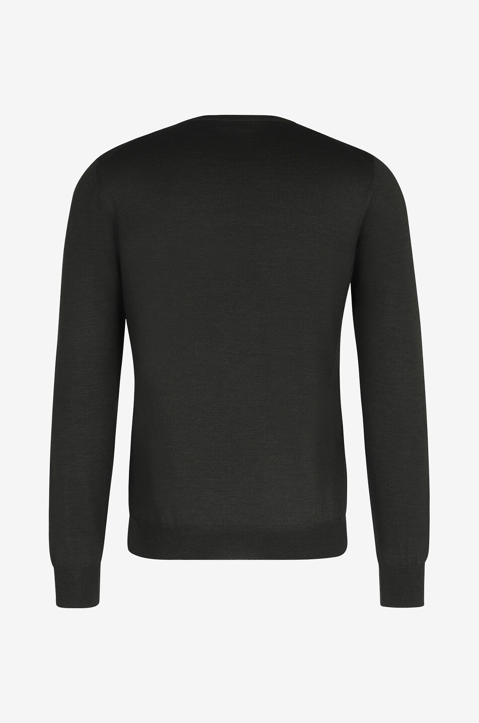 BONGÉNIE Pull fin à col rond en laine et soie Homme VERT 2
