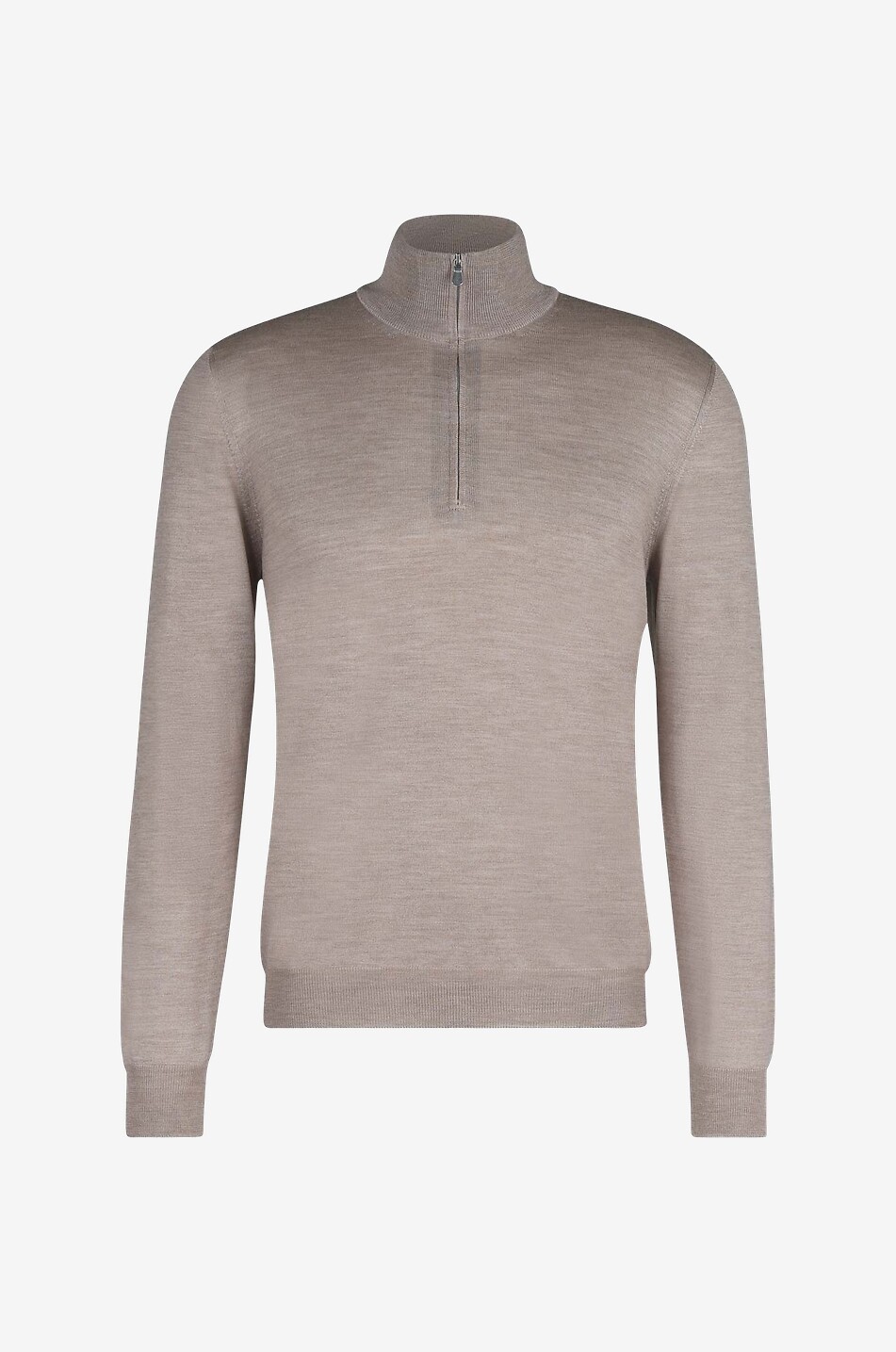 BONGÉNIE Feiner Pullover aus Wolle und Seide mit Halb-Zip-Stehkragen Herren BEIGE 1