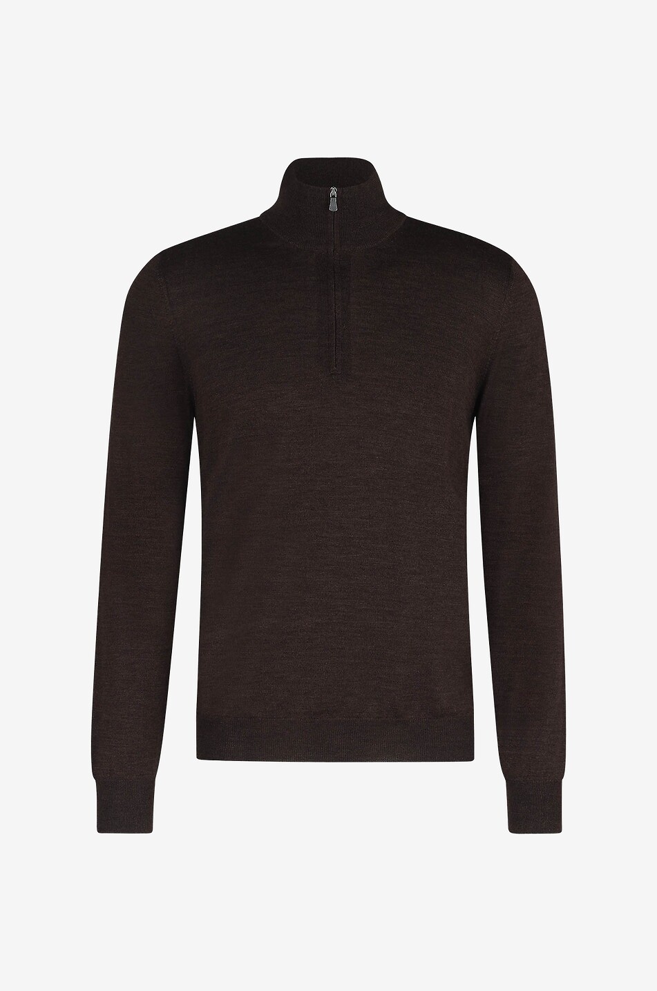 Half-zip stand-up collar jumper in wool and silk
