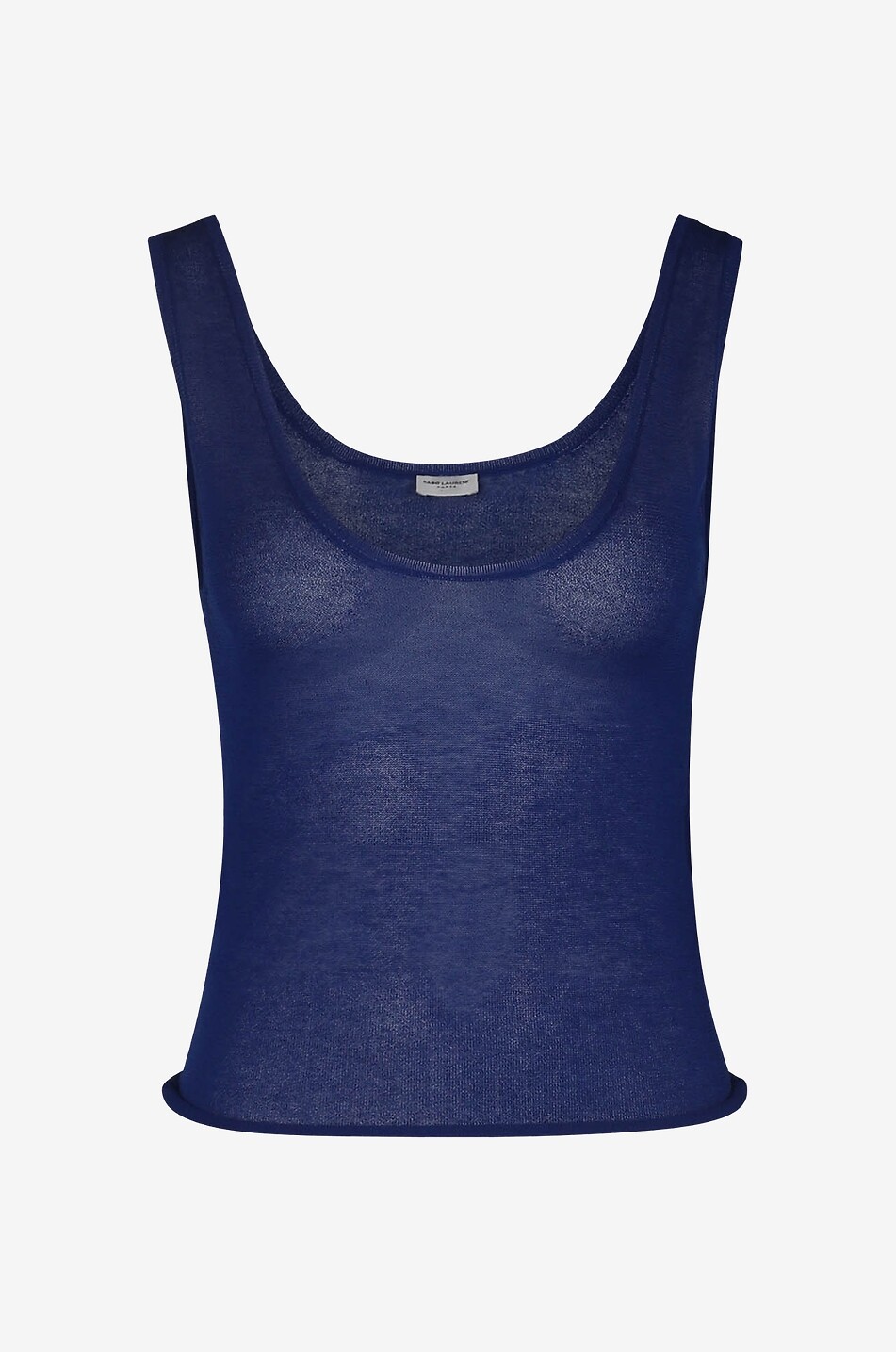 SAINT LAURENT PARIS Transparentes Strick-Tanktop Damen BLAU 1