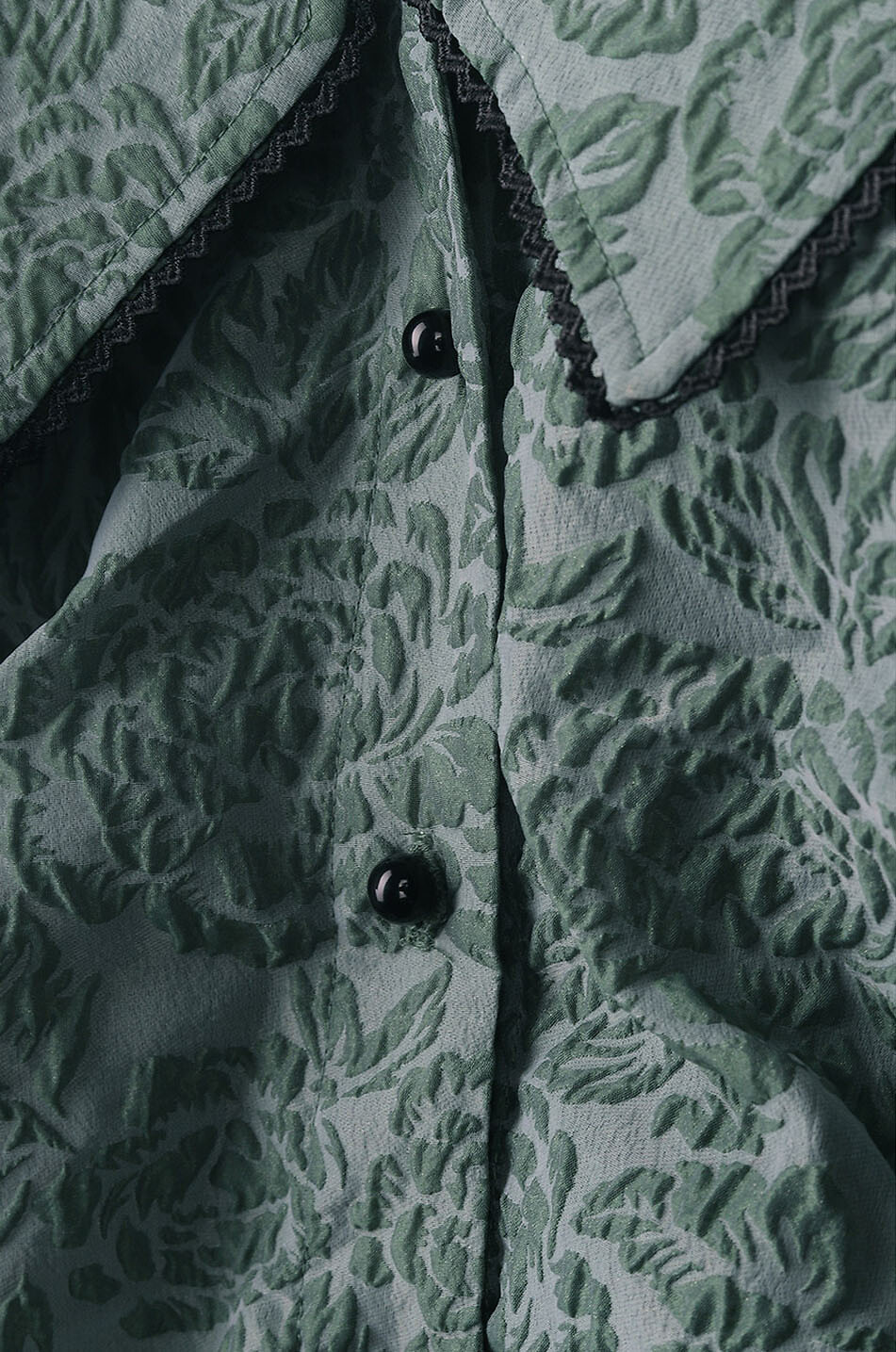 GANNI Minikleid aus nachhaltigem Jacquard mit Rosenmotiv Damen GRÜN 3