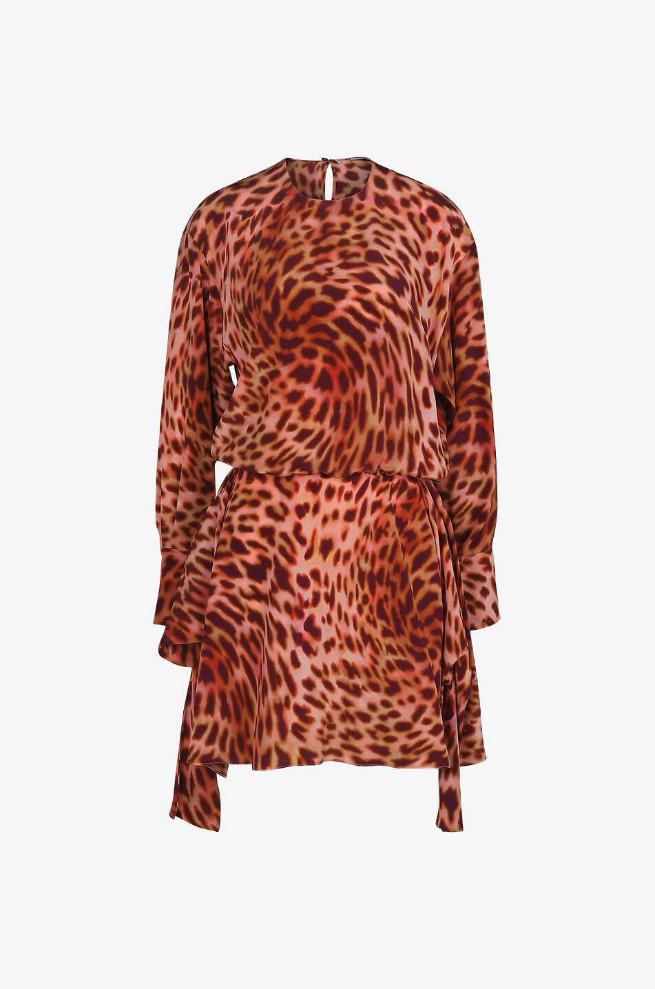 Cheetah Print Wrapped silk mini dress