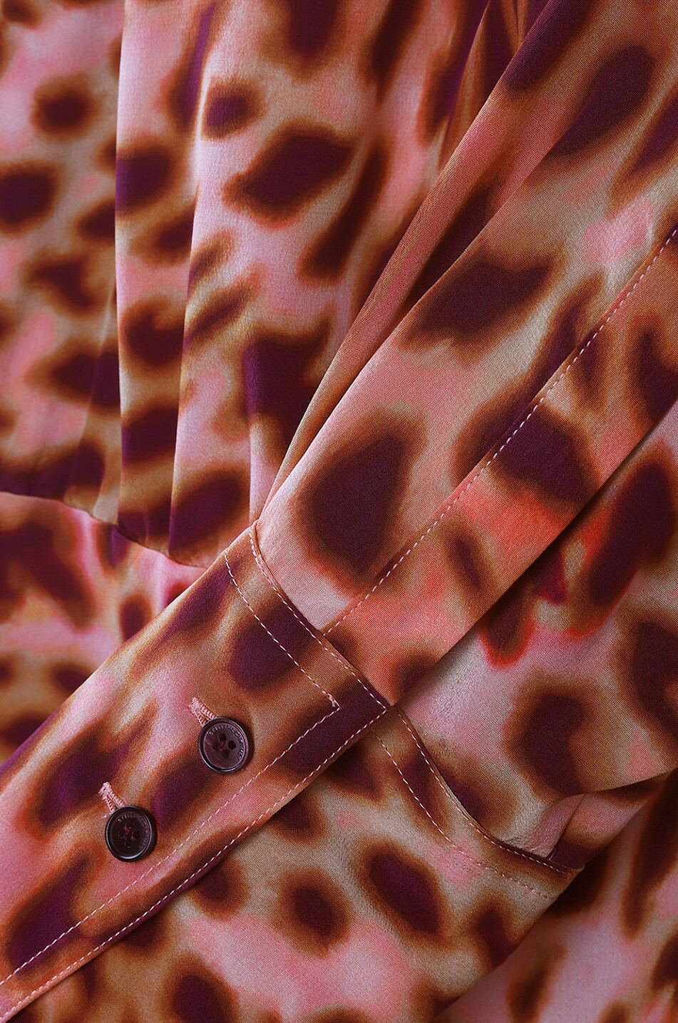 STELLA McCARTNEY Cheetah Print Wrapped silk mini dress Women DARK PINK 5