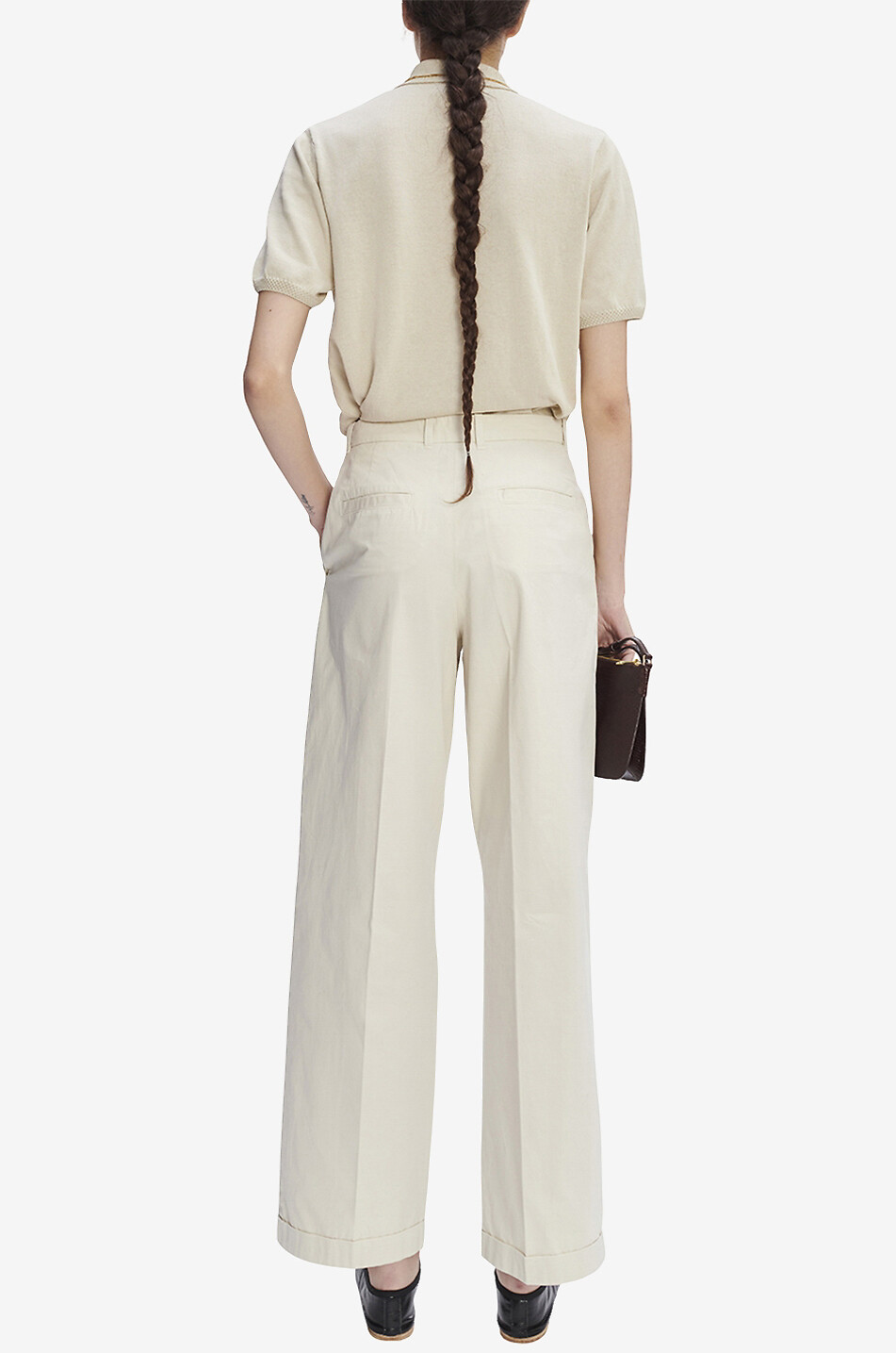 A.P.C. Pantalon à pinces large en gabardine Grand Camila Femme BLANC 3