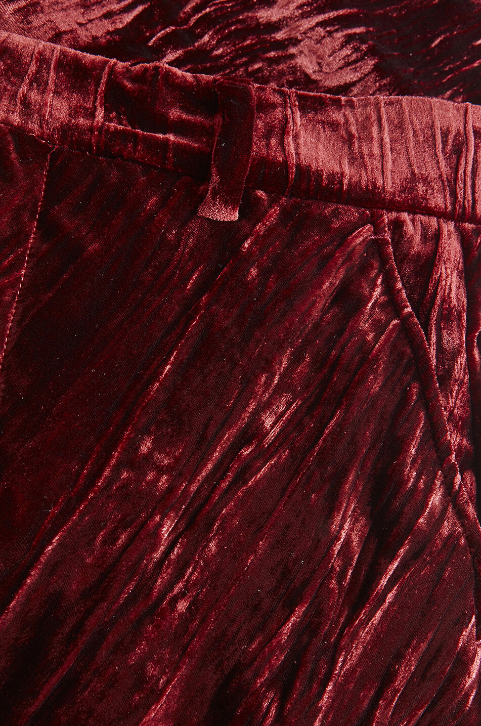 ETRO Crinkle effect velvet flared trousers Women DARK RED 3