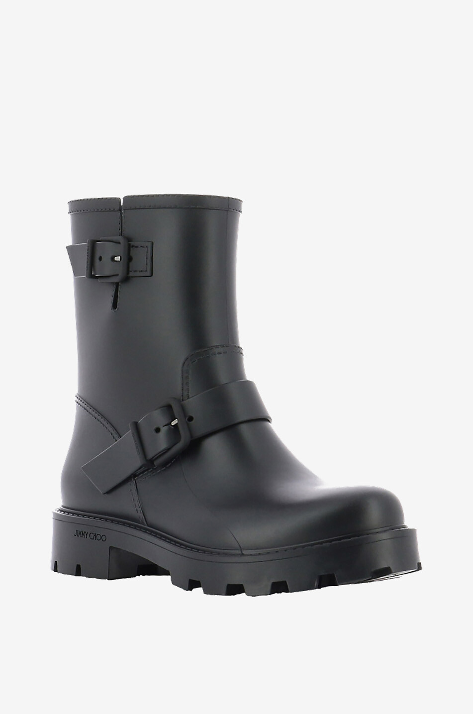 JIMMY CHOO Yael Flat 40 biodegradable rubber rain boots Women BLACK 1