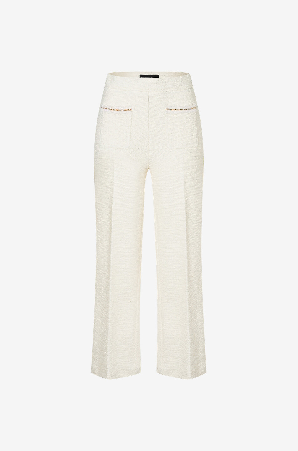 CAMBIO Verkürzte Tweedhose mit hoher Taille und weitem Bein Cameron Damen WEISS 1