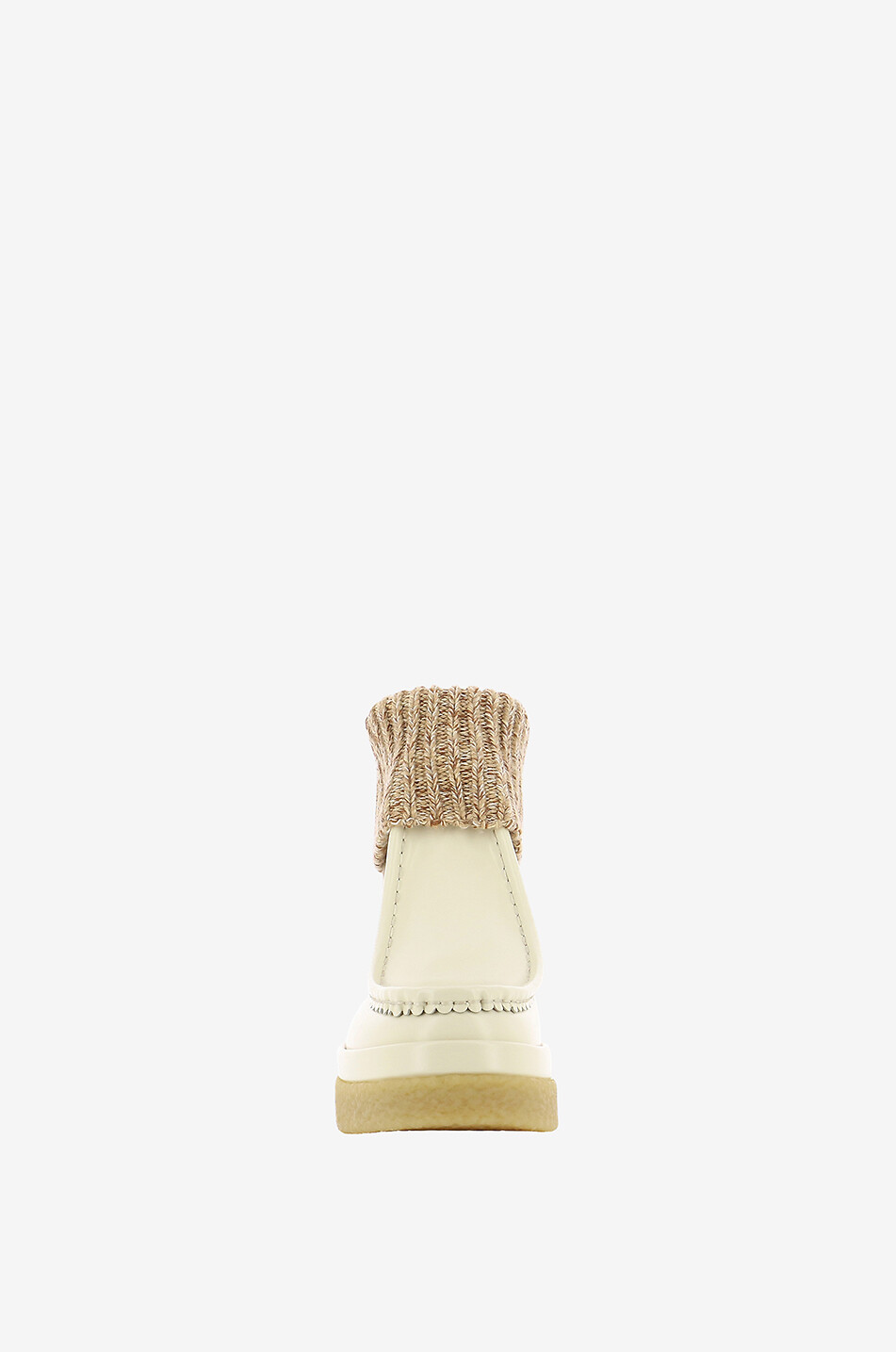 Bottines chaussette en cuir lisse et laine Jamie