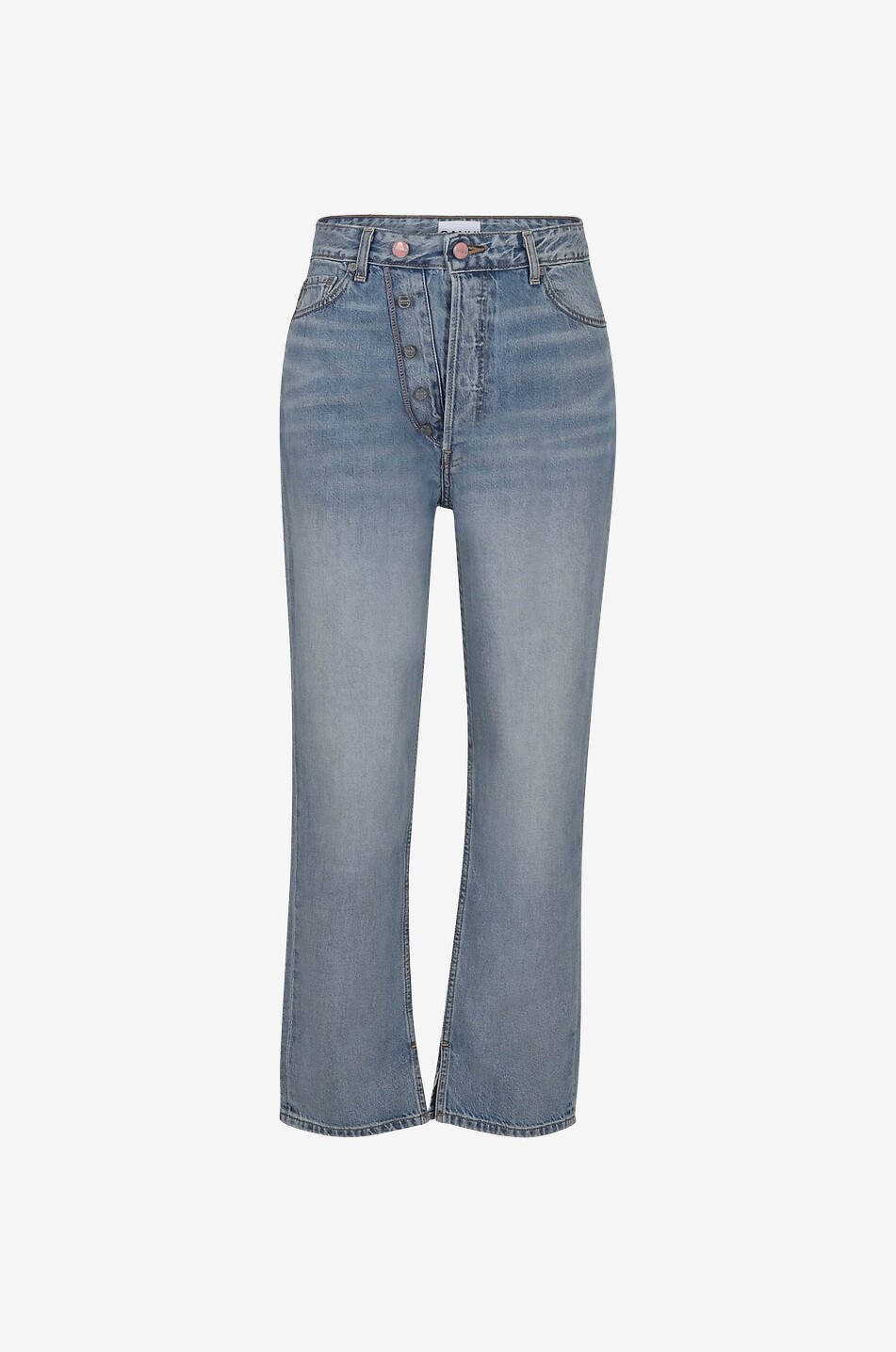 GANNI Lässig gerade Jeans aus Bio-Baumwolle Figni Light Blue Vintage Damen HELLBLAU 1