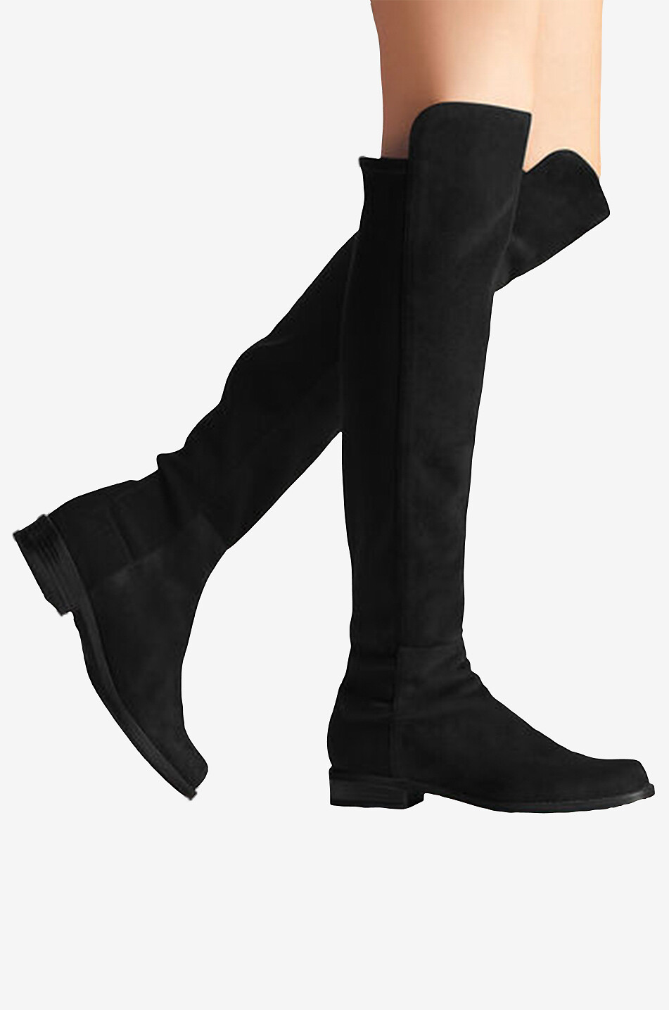 STUART WEITZMAN Flache Stiefeletten aus Stoff und Leder 5050 Damen SCHWARZ 3