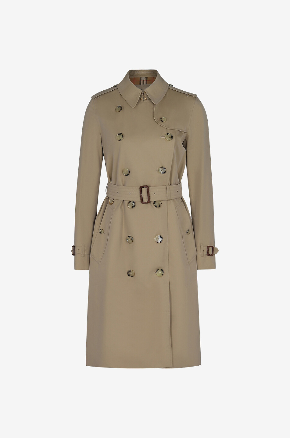 BURBERRY Kensington long gabardine trench coat Women BEIGE 1