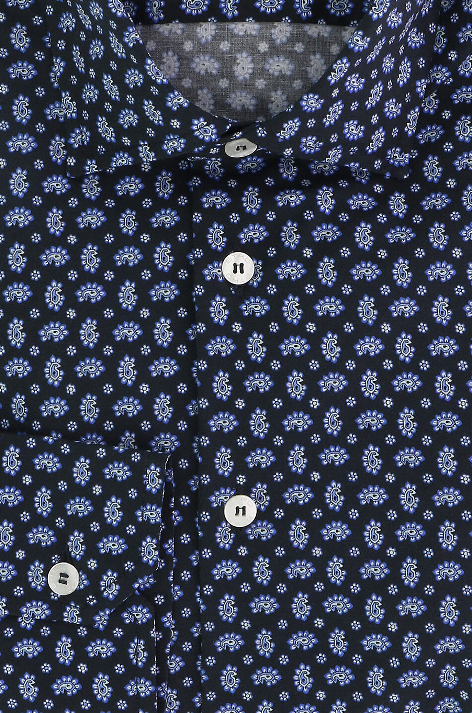 ETRO Paisley printed organic cotton slim fit shirt Men DARK BLUE 2