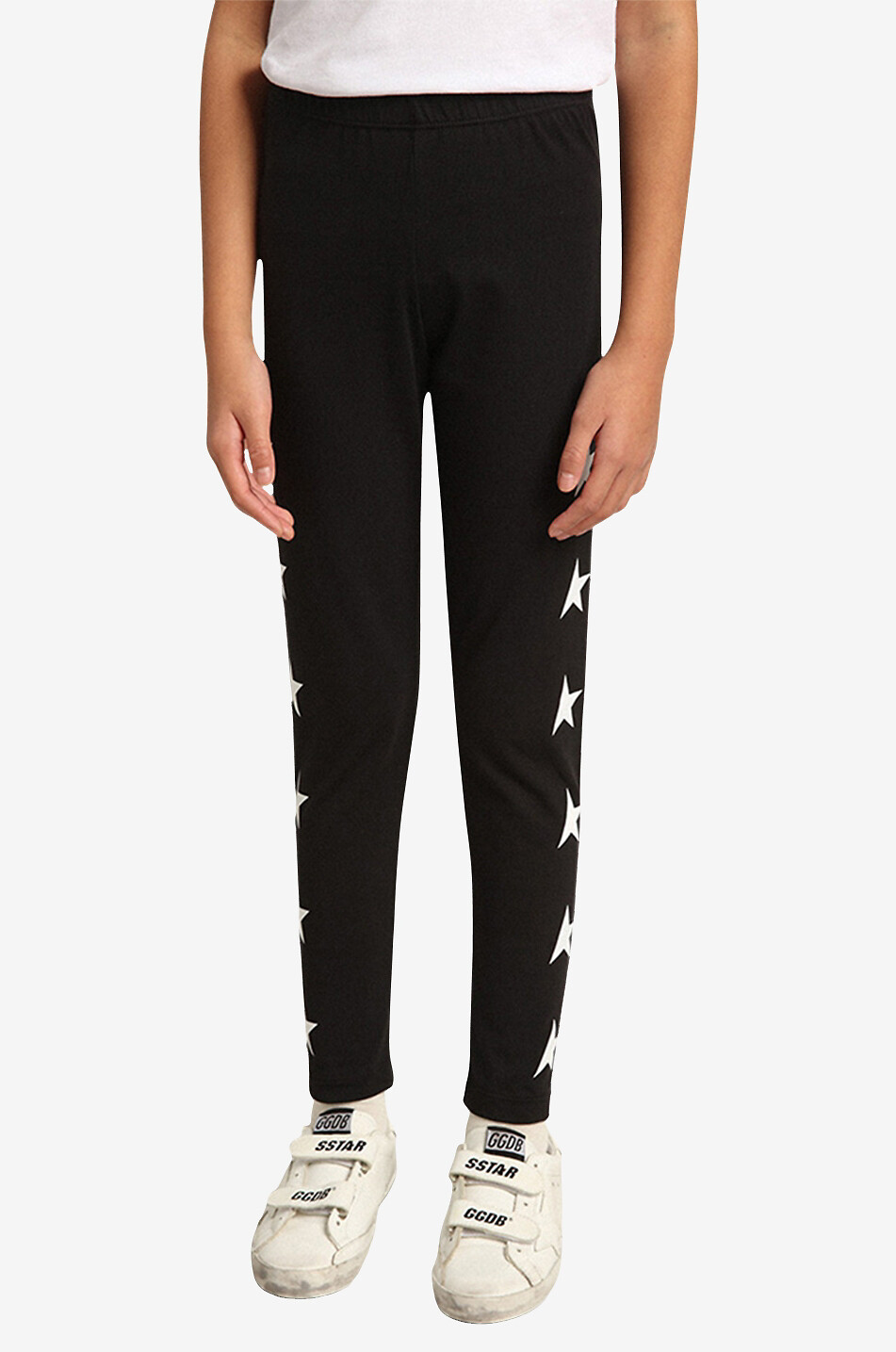 GOLDEN GOOSE Star girl's jersey leggings Girl BLACK 3