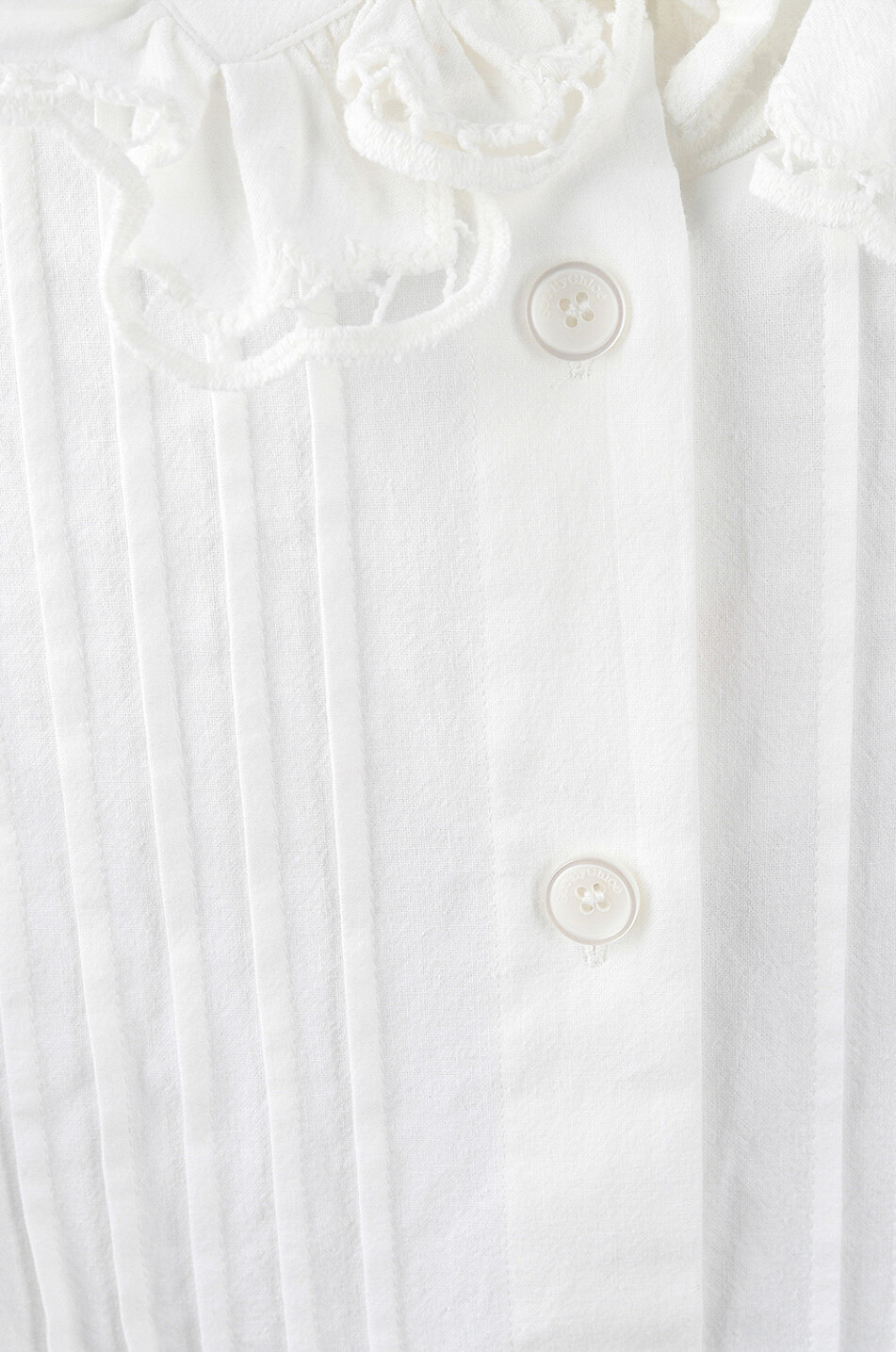SEE BY CHLOE Loose organic cotton blouse with bib and guipure Women WHITE 3