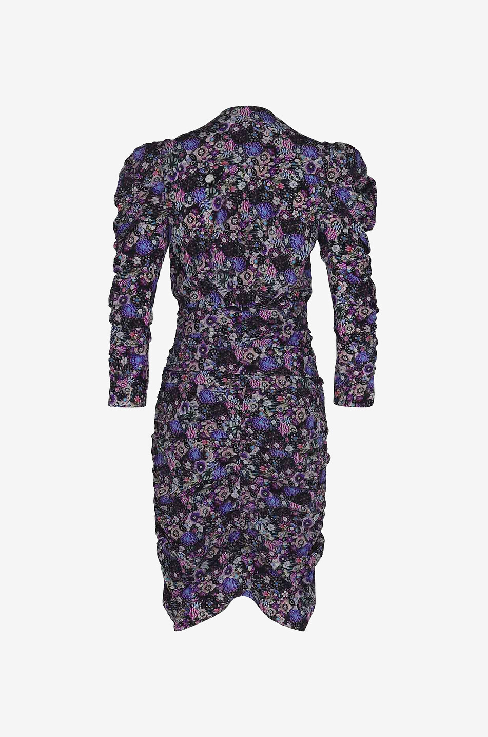 ISABEL MARANT Celina gathered floral silk mini dress Women PURPLE 2