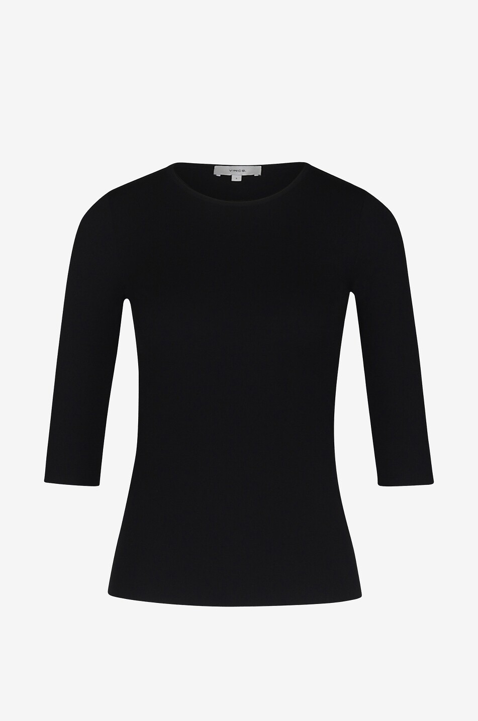 VINCE T-shirt ajusté en modal à manches trois-quarts Femme NOIR 1