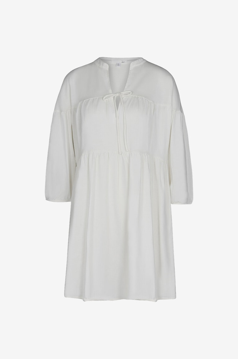 SKIN Octavia pima cotton 3/4 sleeve caftan Women EGGSHELL 1