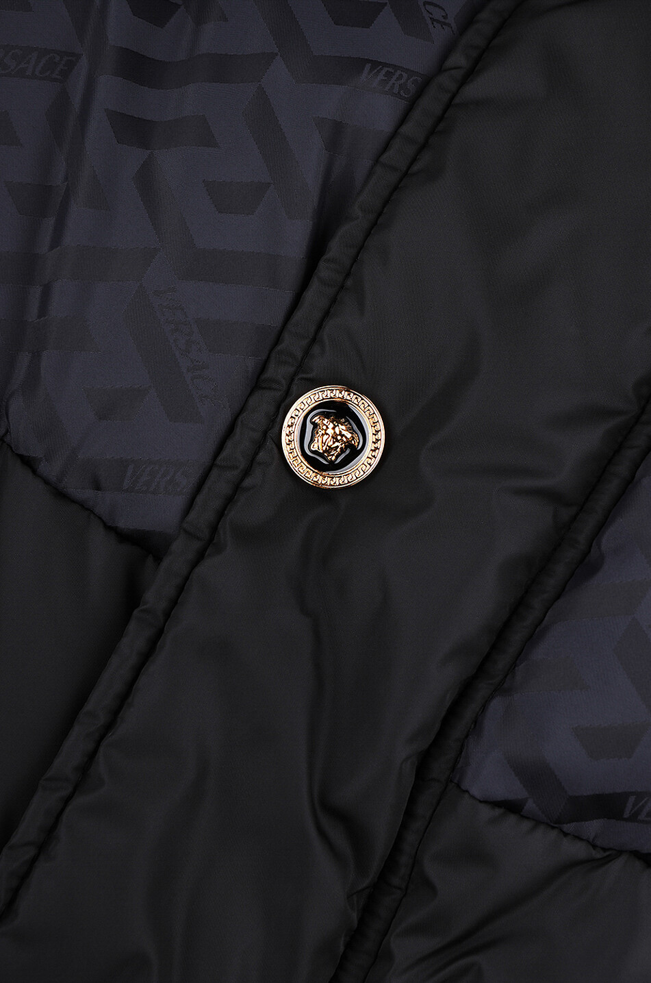 Kurze Daunenjacke mit Jacquard-Detail La Greca