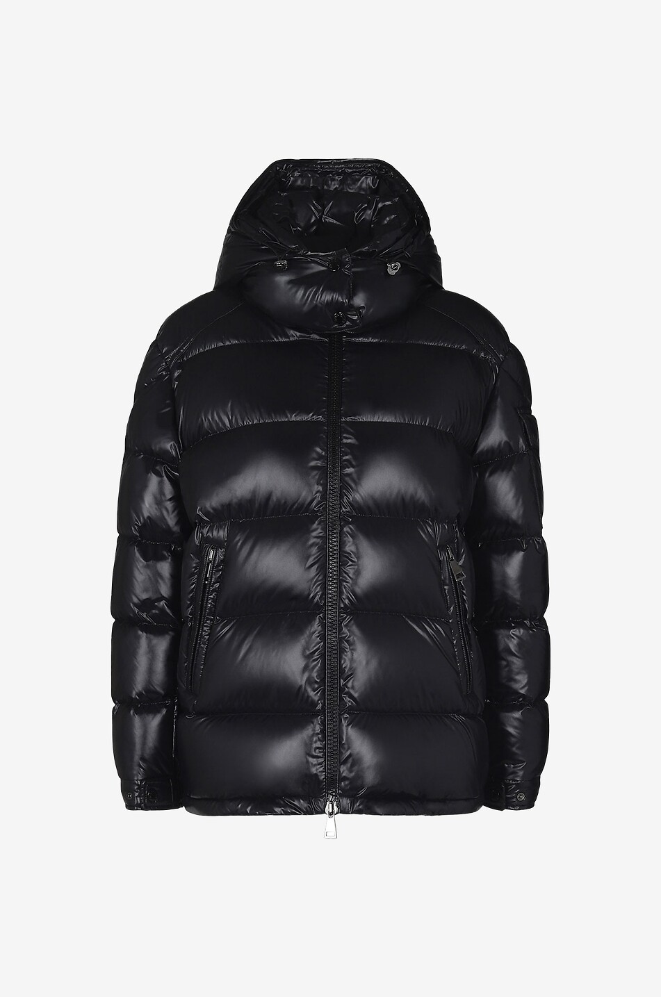 MONCLER Maire hooded short glossy nylon down jacket Women BLACK 1