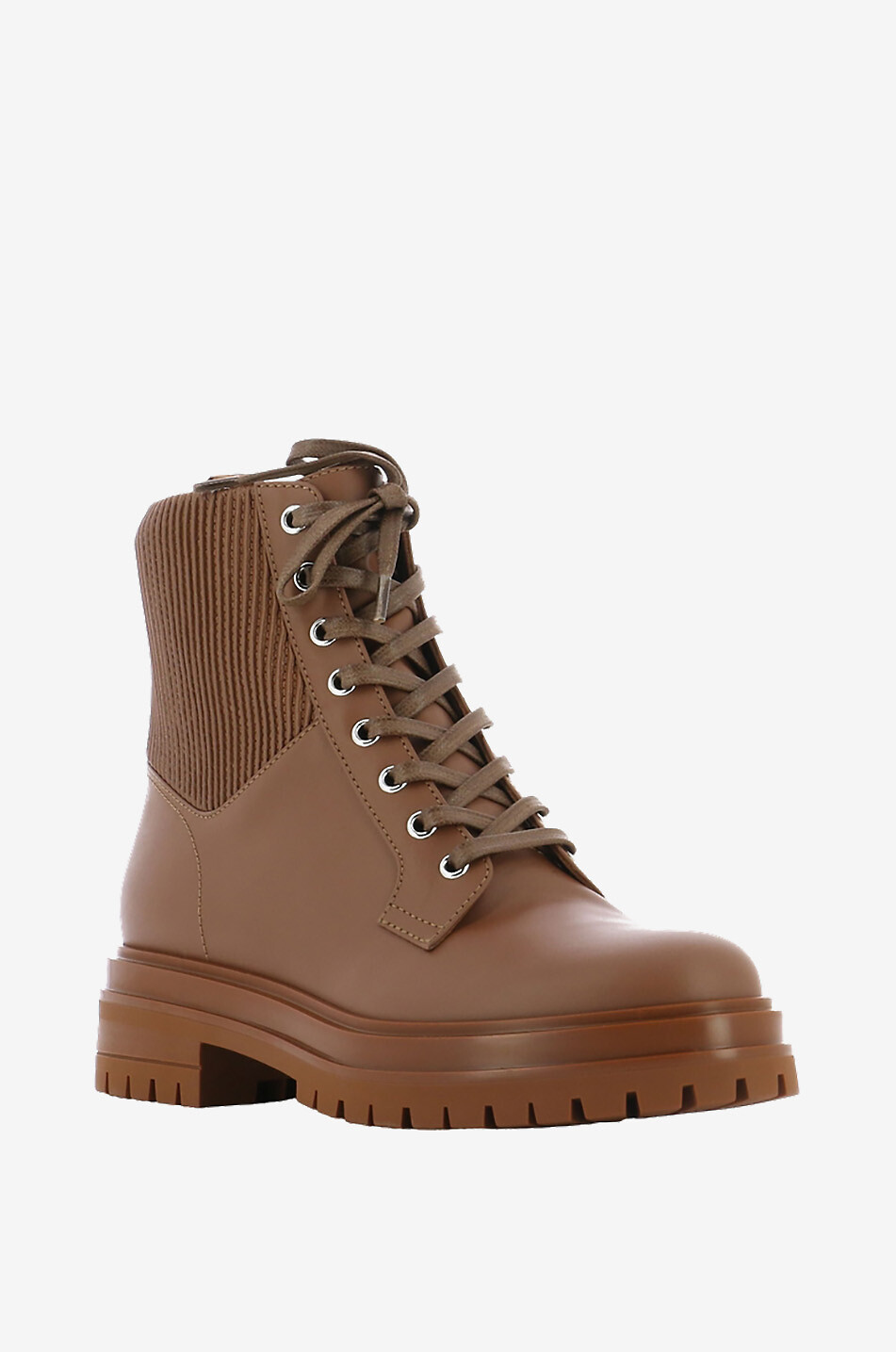 GIANVITO ROSSI Martis 20 lace-up calf leather ankle boots Women DARK BROWN 1