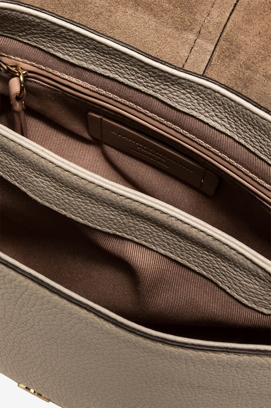 GIANNI CHIARINI Schultertasche aus genarbtem Leder Helena Round Damen BEIGE 5