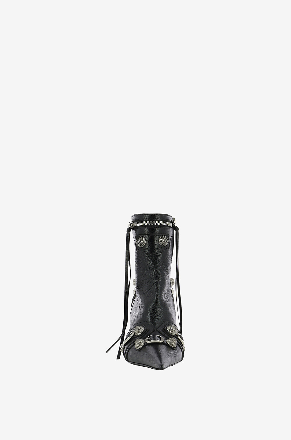 BALENCIAGA Bottines en cuir aréna à talon aiguille Cagole 70 Femme NOIR 2
