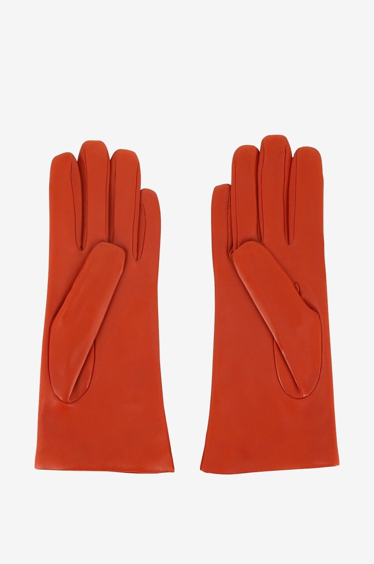 SERMONETA GLOVES Cashmere lined nappa leather gloves Women ORANGE 2
