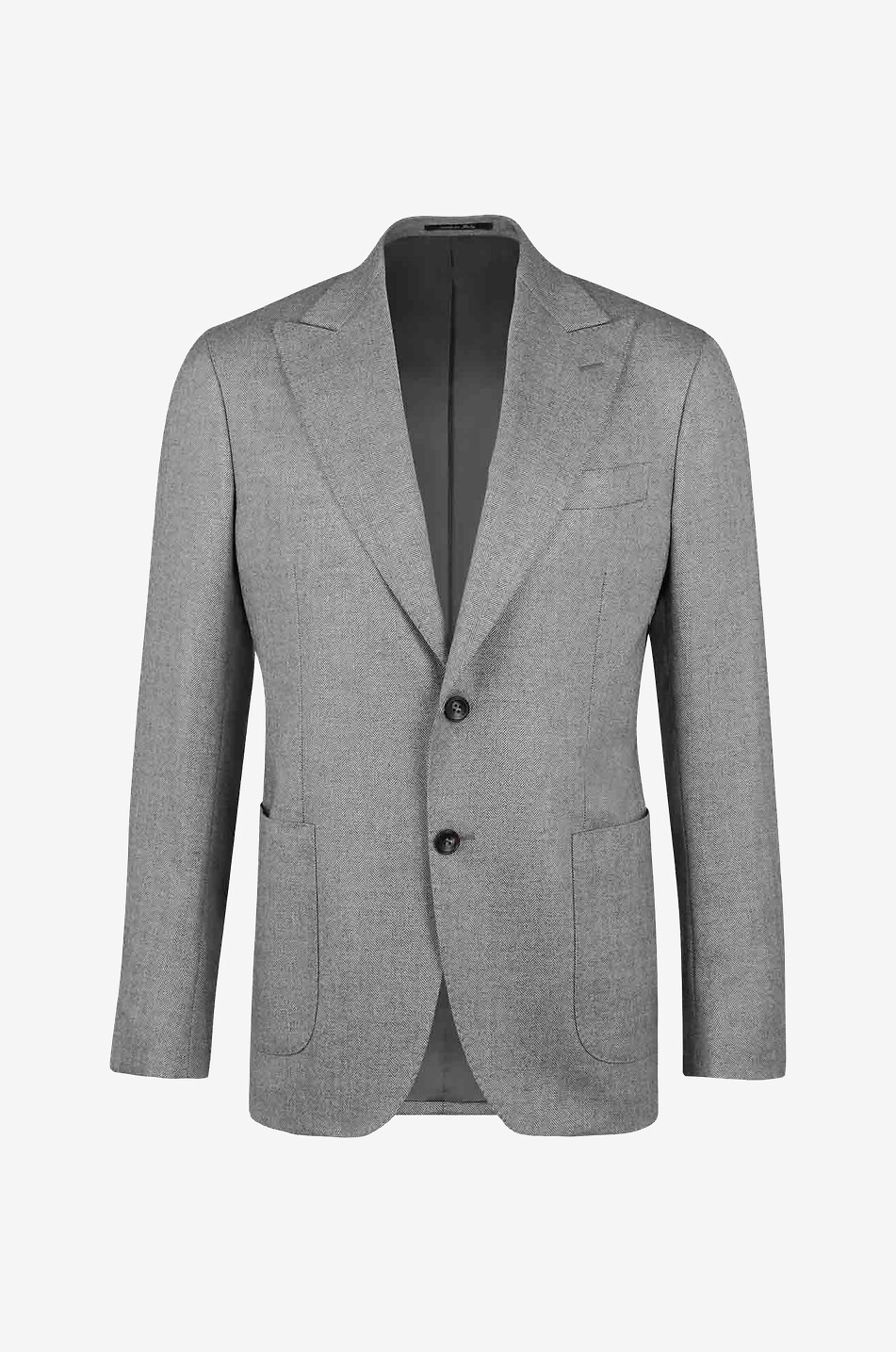 BONGÉNIE Herringbone patterned single-breasted blazer Men LIGHT GREY 1