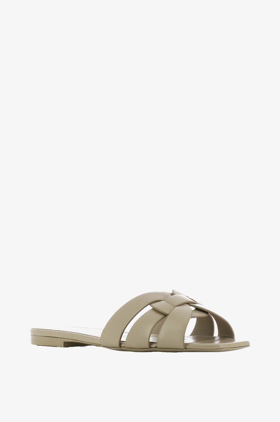 SAINT LAURENT PARIS Flache Lederpantoletten mit quadratischen Zehen Tribute 05 Damen BEIGE 1