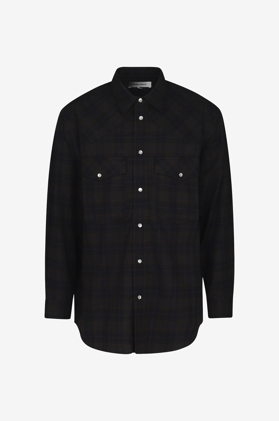ISABEL MARANT Manem checked flannel shirt Men DARK KHAKI 1