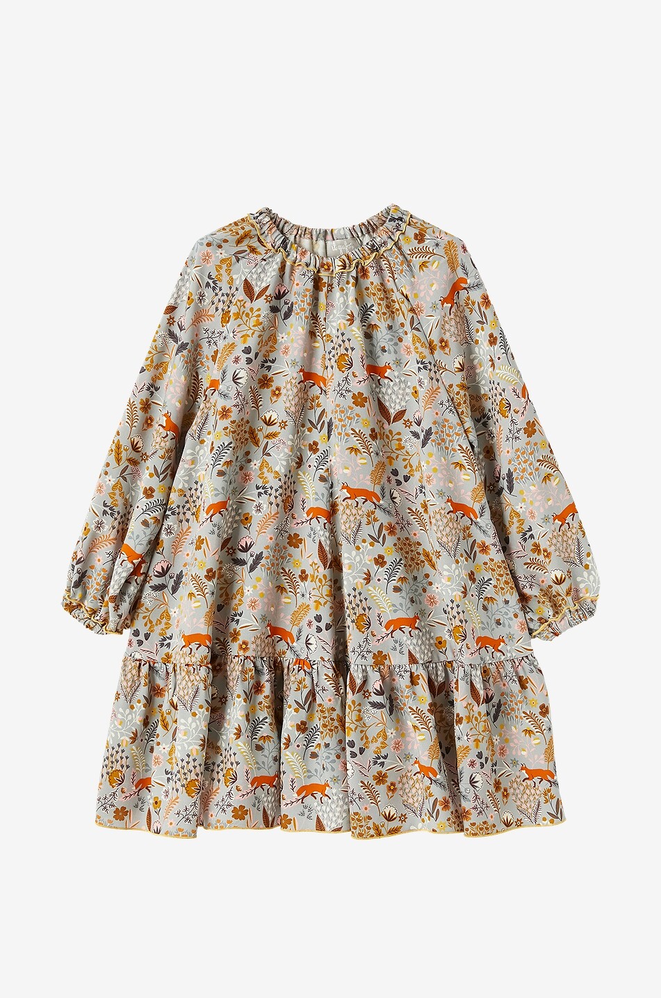 Mädchen-Stufenvolantkleid mit Fuchsprint