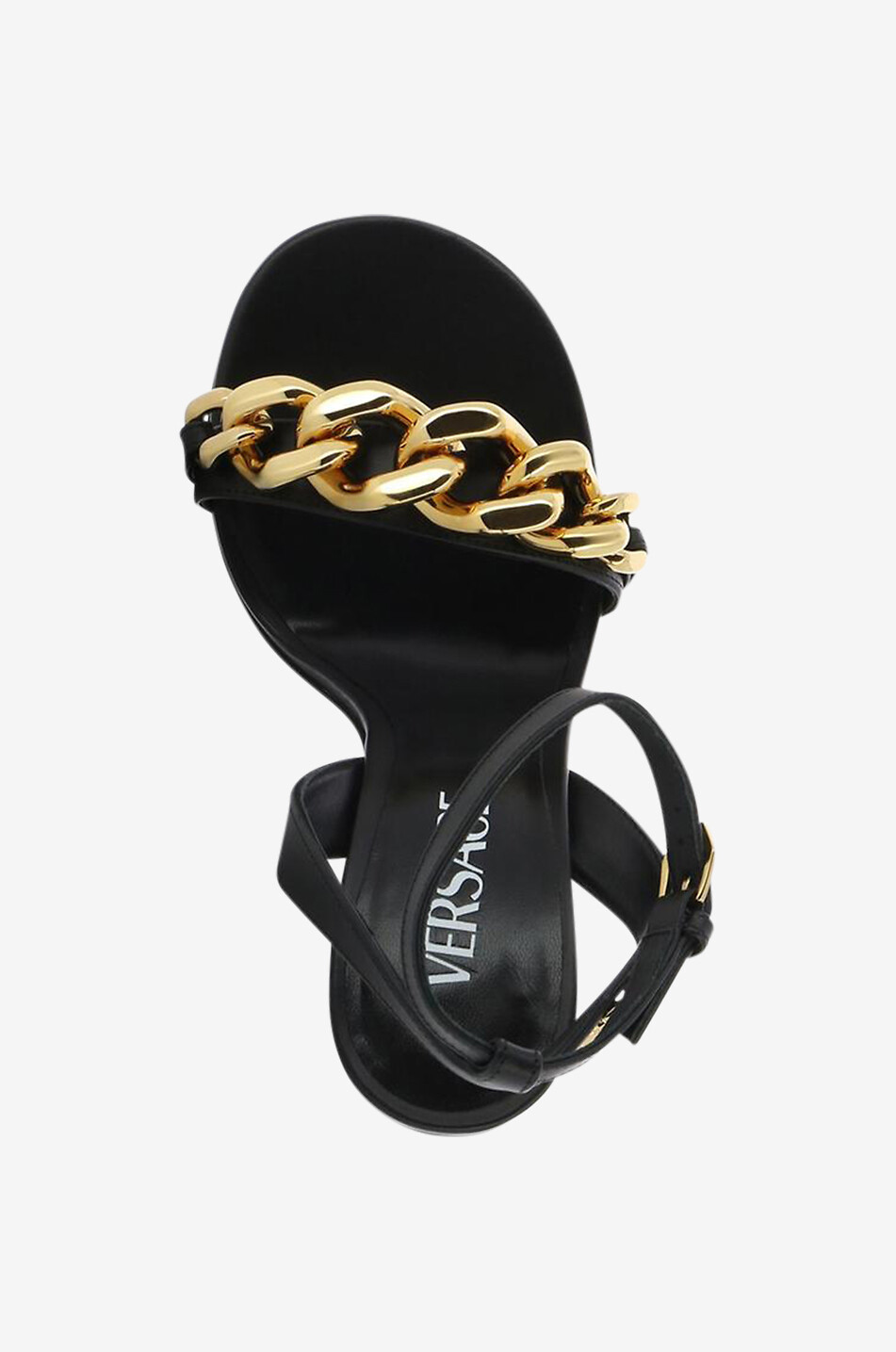 Sandalen aus Leder mit Blockabsatz Medusa Chain 105