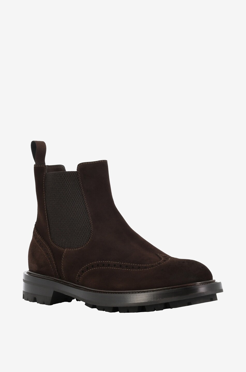 Chelsea-Stiefeletten aus Wildleder mit Perforierungen