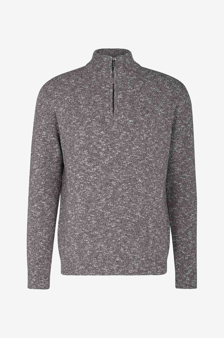 Winter Mouliné wool half-zip mock neck jumper