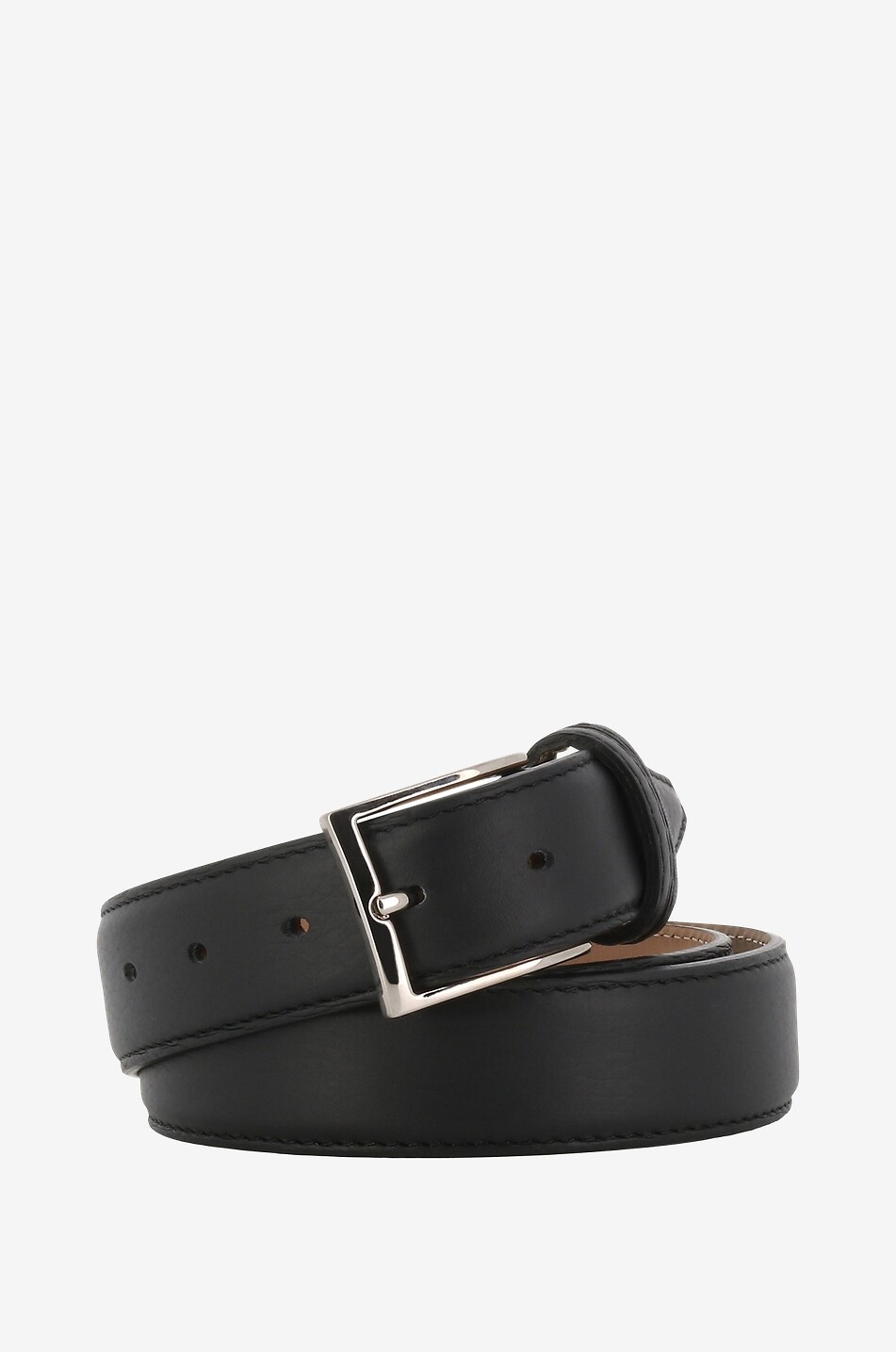 Ceinture en cuir grainé 3,5 cm BONGÉNIE NOIR Bongénie
