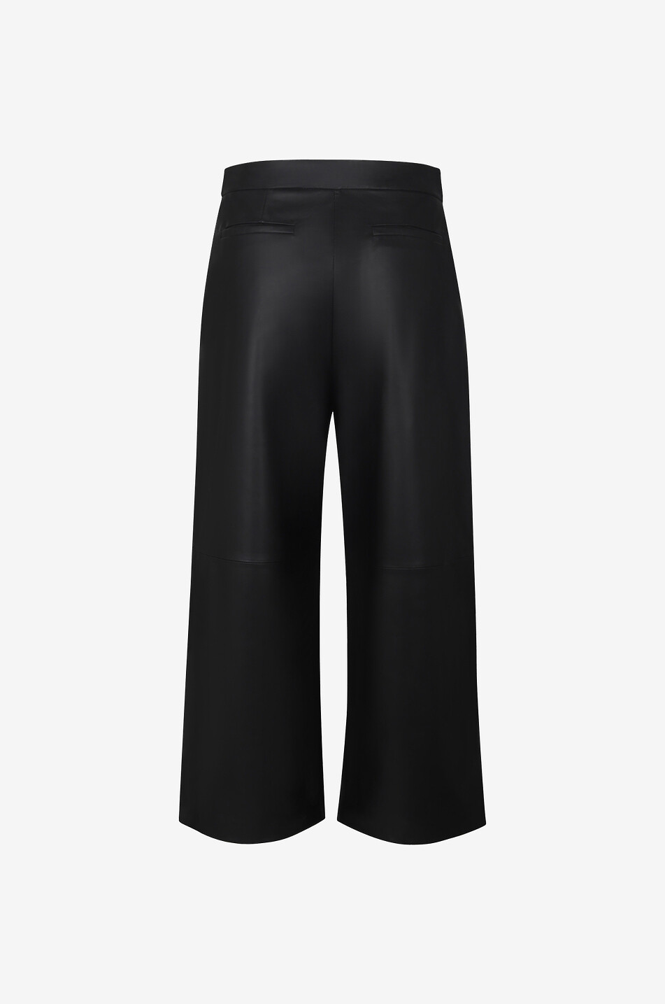 Verkürzte Lederhose mit weitem Bein New Elon