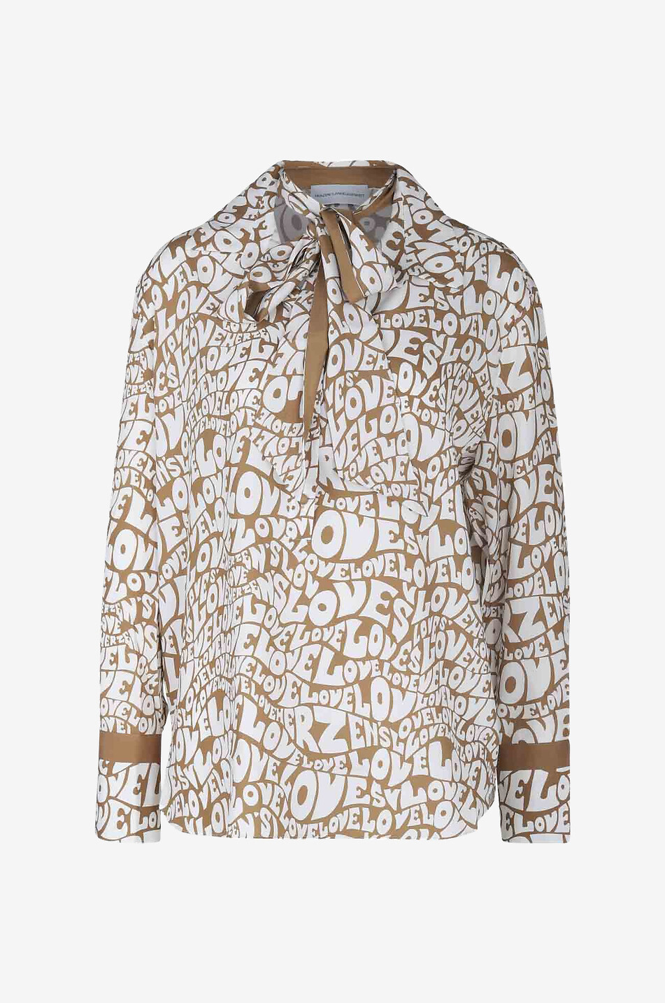 Love silk blouse with necktie