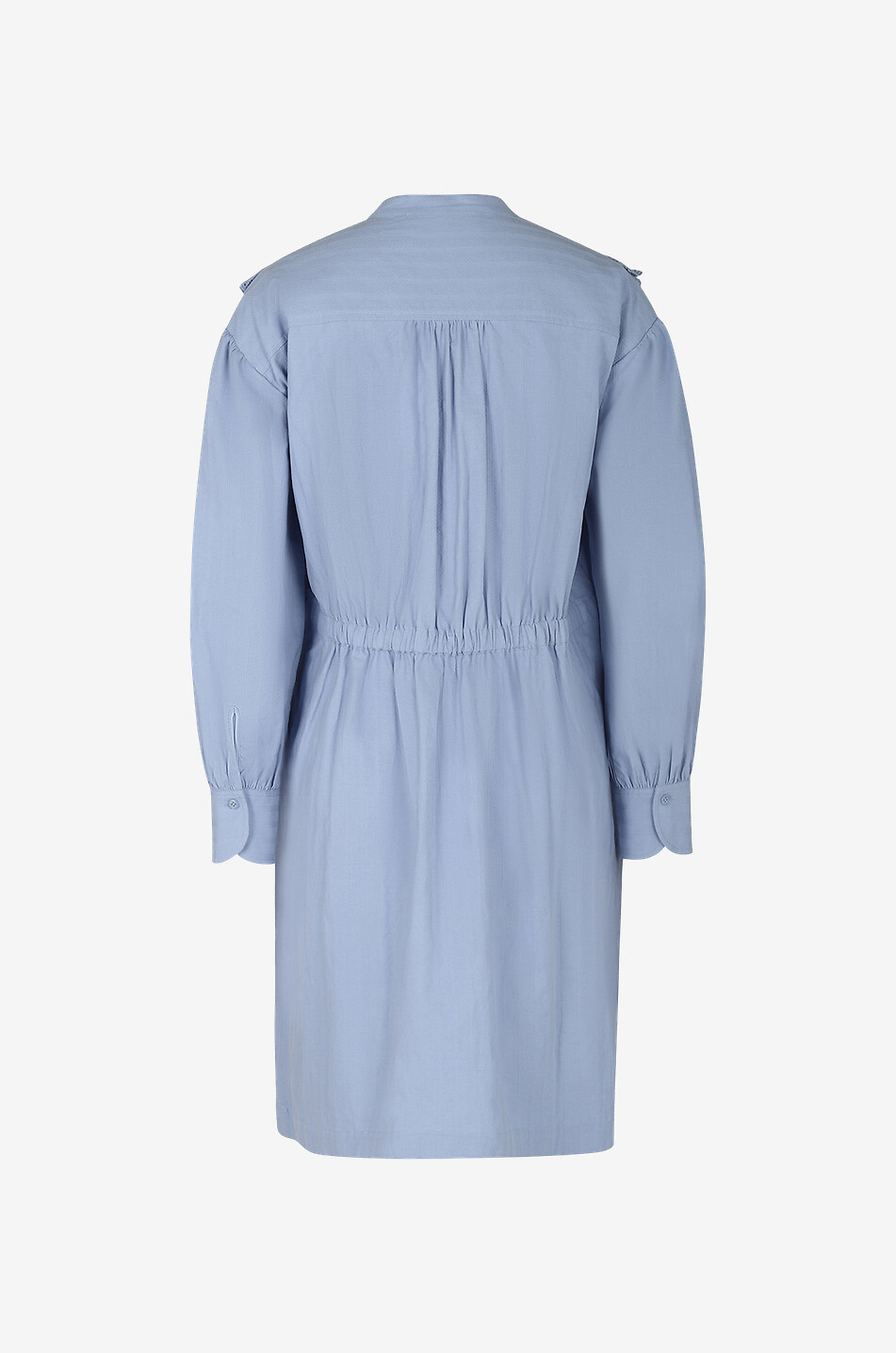 Ruffled mini shirt dress in organic cotton