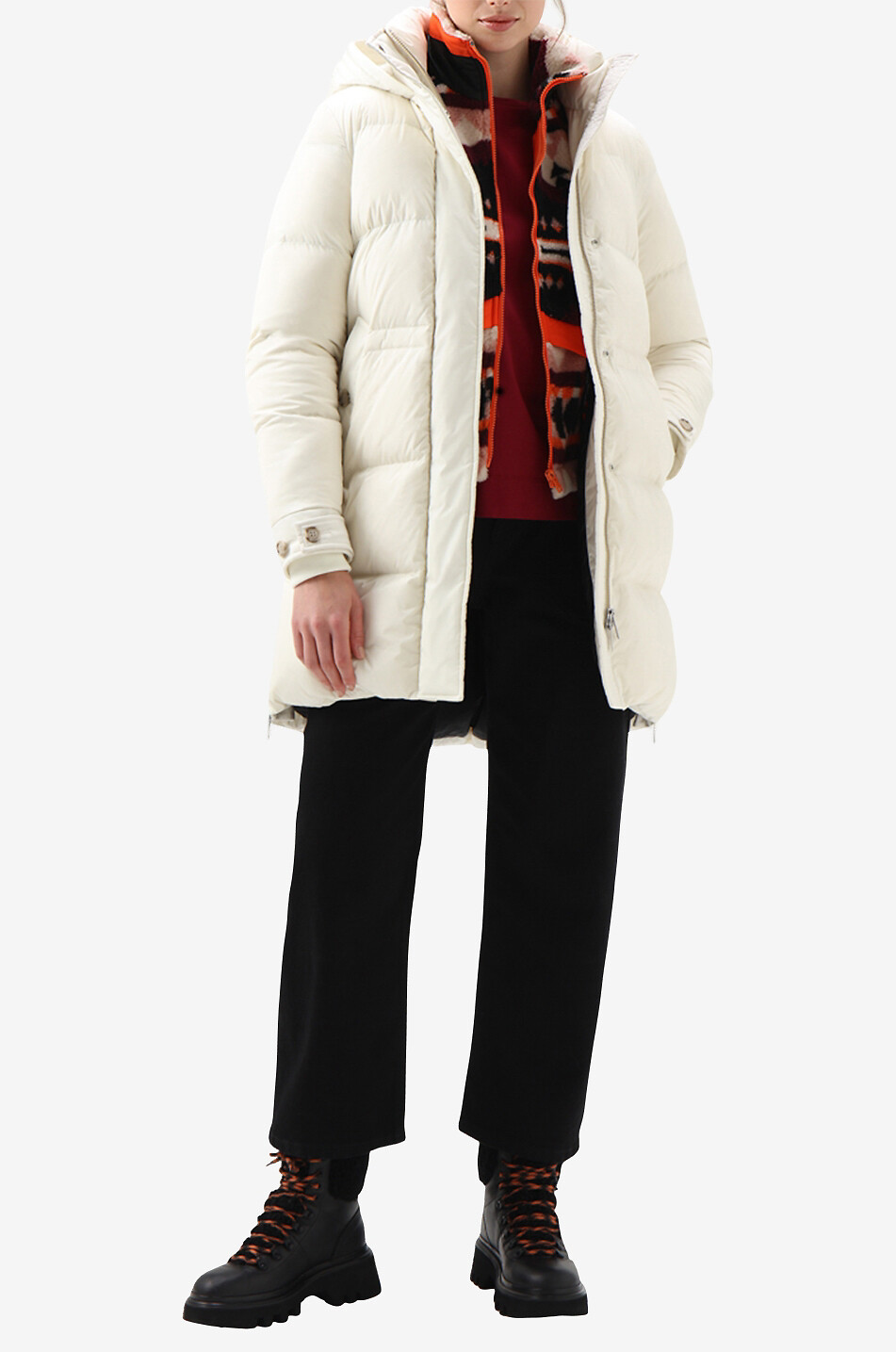 WOOLRICH Parka en duvet à capuche Alsea Puffy Femme BLANC 4