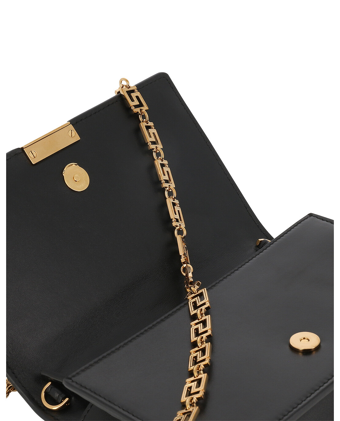 VERSACE Greca Goddess calf leather chain wallet Women BLACK 5